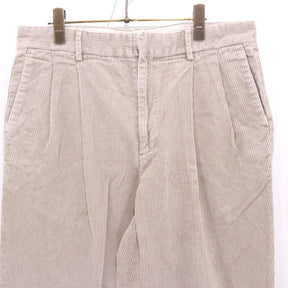 BANANA REPUBLIC 90s-00s | Wide-Rib 2-Tuck Corduroy Pants "Beige"