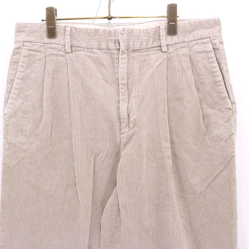 BANANA REPUBLIC 90s-00s | Wide-Rib 2-Tuck Corduroy Pants "Beige"