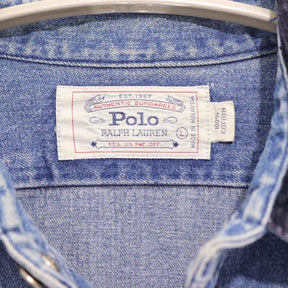Polo Ralph Lauren 90s | Authentic Dungarees Corduroy Collar Denim Shirt "Indigo / Navy"