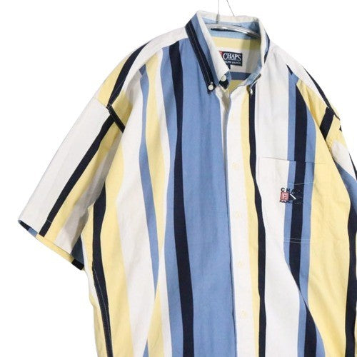CHAPS RALPH LAUREN 90s | Multi Stripe S/S BD Shirt "Yellow/Blue/White"
