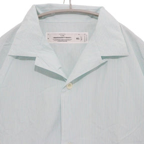 MACKDADDY | Open Collar Stripe Shirt "Green/White"