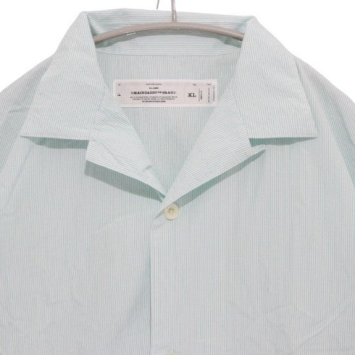 MACKDADDY | Open Collar Stripe Shirt "Green/White"