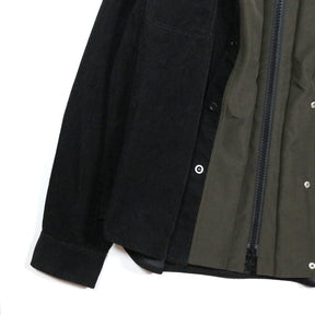 sacai 25AW | Corduroy Mix Jacket "Black/Khaki" (25-03817M)