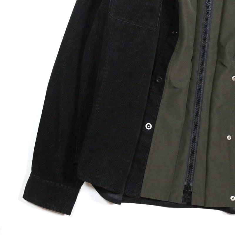 sacai 25AW | Corduroy Mix Jacket "Black/Khaki" (25-03817M)