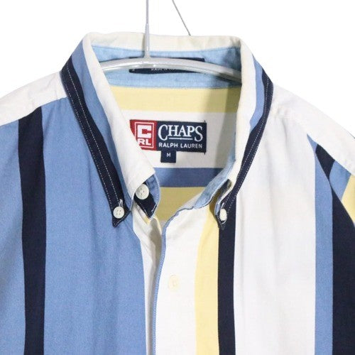 CHAPS RALPH LAUREN 90s | Multi Stripe S/S BD Shirt "Yellow/Blue/White"