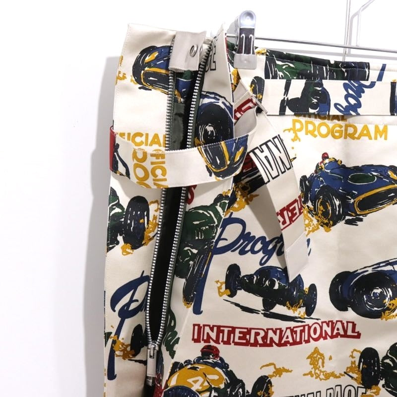 sacai 25ss | Car Race Tropical Print Skirt "White/Multi" (25-07729)