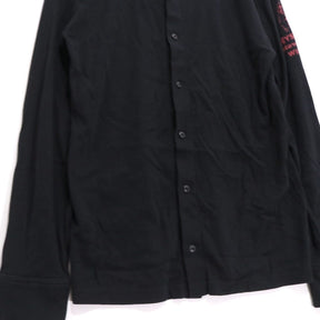 HYSTERIC GLAMOUR 22SS | "Sleeve Logo" L/S Open Polo Shirt "Black" (0221CH01)