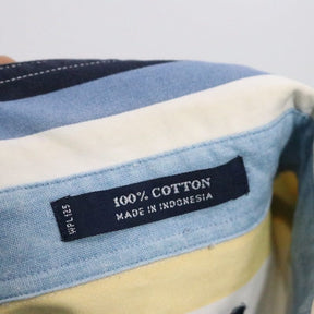 CHAPS RALPH LAUREN 90s | Multi Stripe S/S BD Shirt "Yellow/Blue/White"