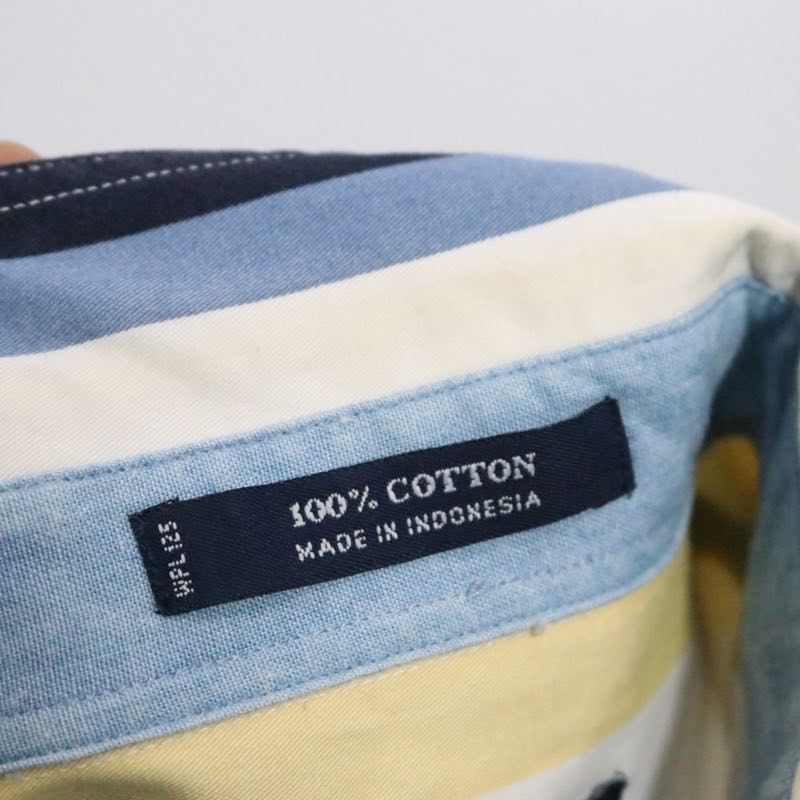 CHAPS RALPH LAUREN 90s | Multi Stripe S/S BD Shirt "Yellow/Blue/White"