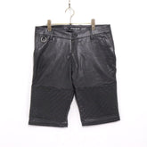SASQUATCHfabrix. 11AW | Leather & Quilting Switching Shorts "MODERN NINJA" (113-31-1123)