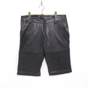 SASQUATCHfabrix. 11AW | Leather & Quilting Switching Shorts "MODERN NINJA" (113-31-1123)