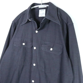 MADISONBLUE 19AW | HAMPTON Back Satin Shirt "Navy / Pearl Button" (MB194-5051PL)