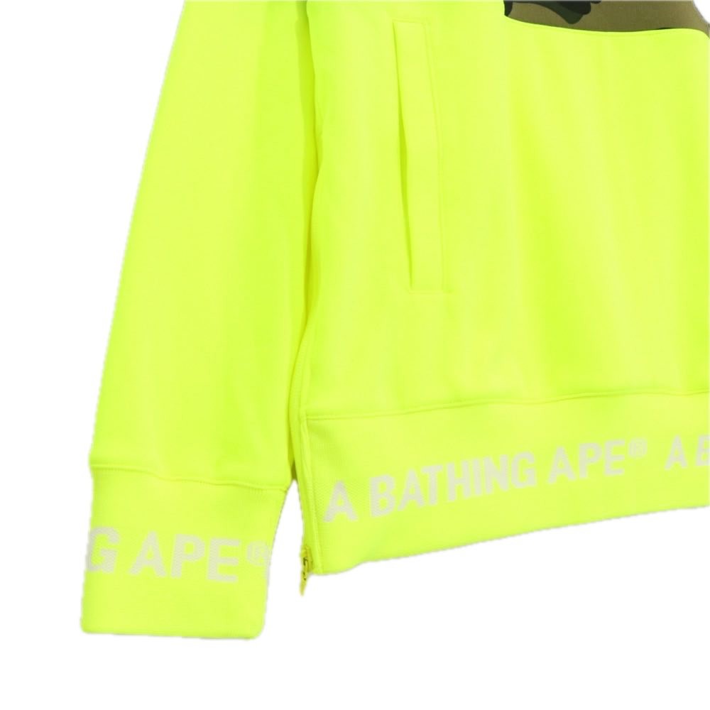 A BATHING APE 18AW | ABC Camo Color Blocked Pullover Hoodie "Green Camo x Neon Yellow" (001PPE301004X)