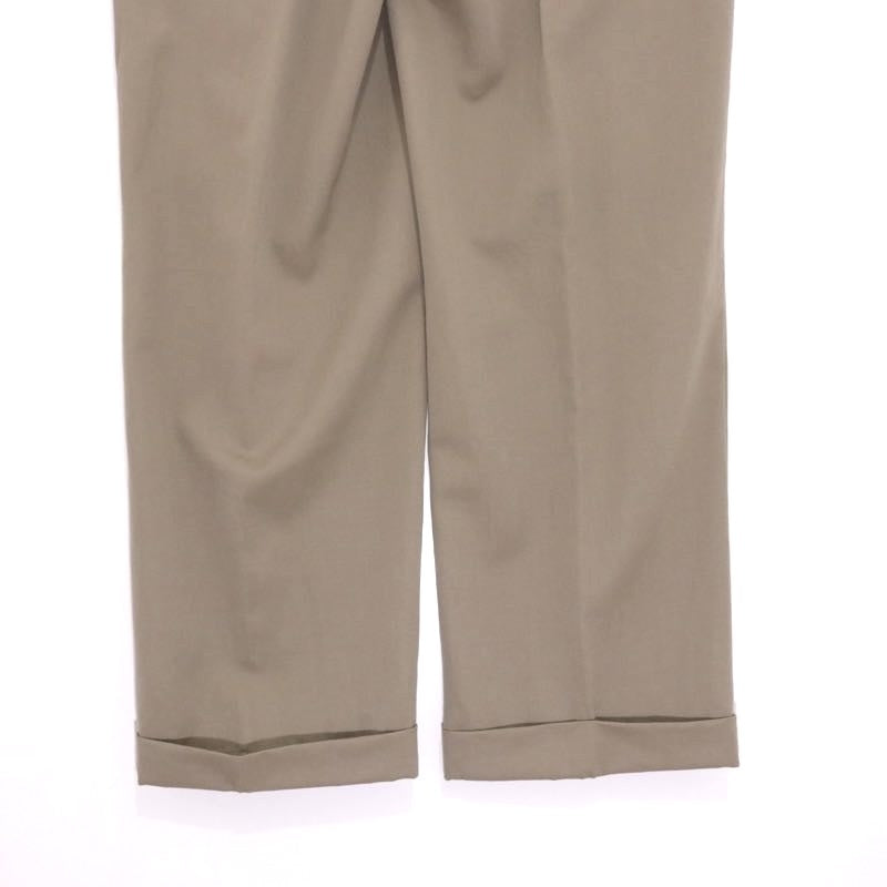 00s Vintage Brooks Brothers | 2-Tuck Wool Serge Trousers "Olive" (Double Hem)