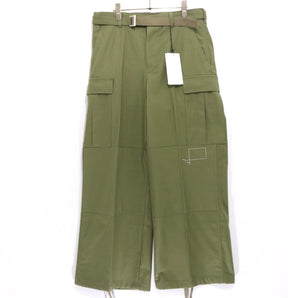 sacai × WTAPS 25SS | Cotton Back Satin Pants "Khaki" (25-03695M)