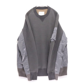 sacai 24SS | Sponge Sweat x Nylon Twill Pullover "Grey" (SCM-058)