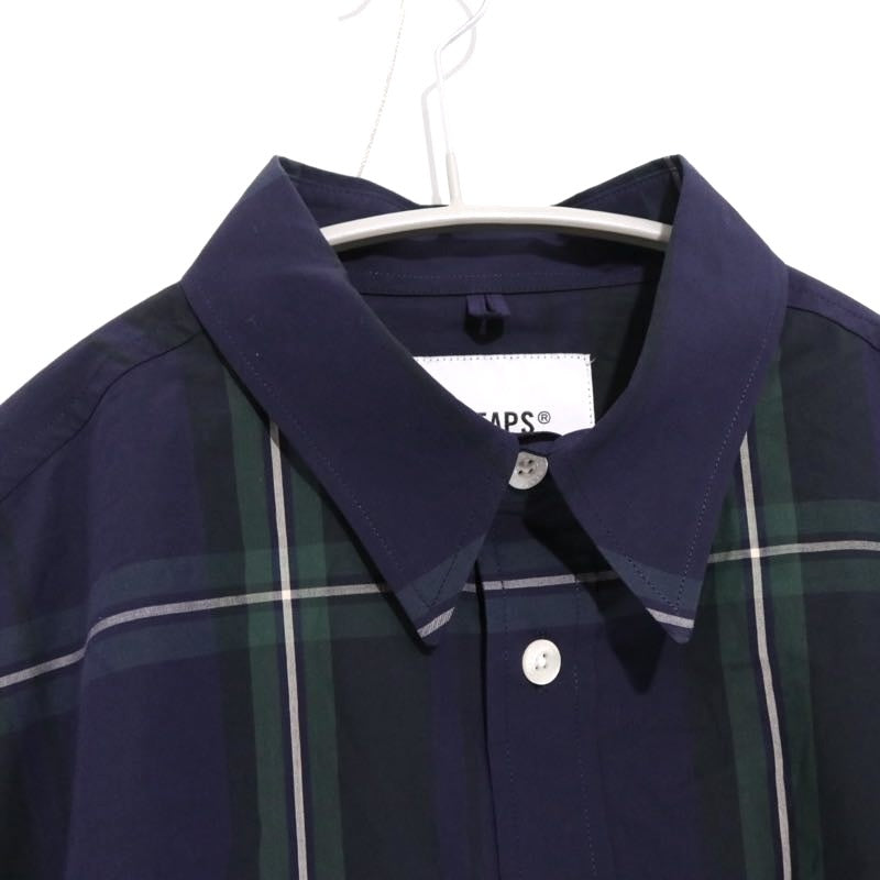 WTAPS 24SS | TXT 01 / LS / COTTON. BROADCLOTH. TEXTILE "Navy/Check"