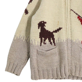 60s 70s vintage Cowichan sweater Hunting pattern