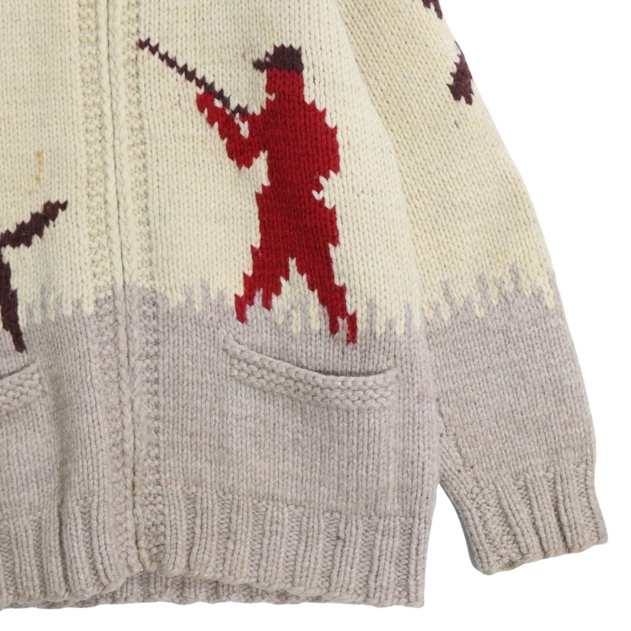 60s 70s vintage Cowichan sweater Hunting pattern