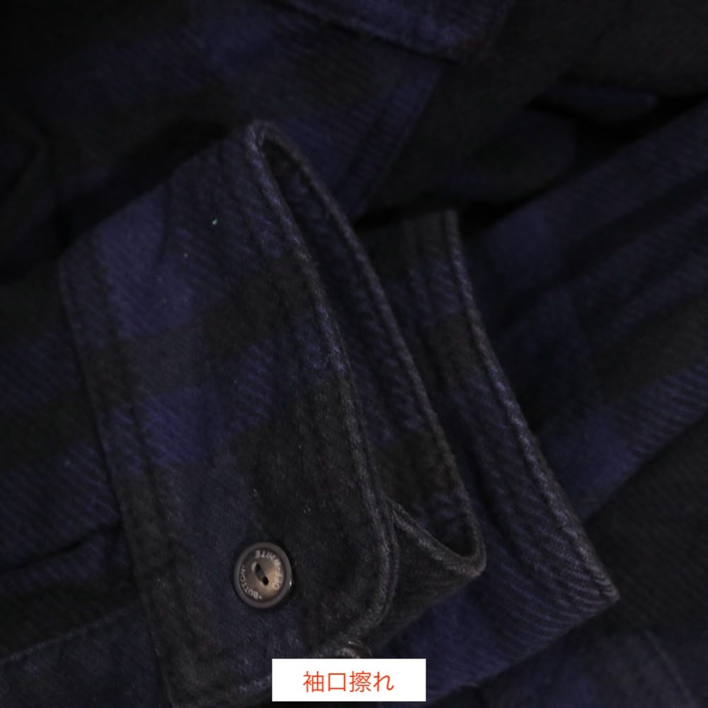 OFF-WHITE 19SS | Stencil Flannel Check Shirt "Navy / Black" (OMGA060R19C08015)