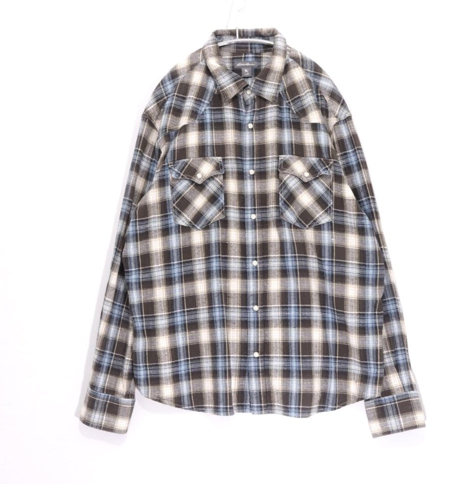 Eddie Bauer 00s | Check Western Shirt "Brown Blue"