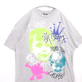 STUSSY 00s | "Rock My Gold" Kids Photo Tee "Grey" [Made in MEXICO]