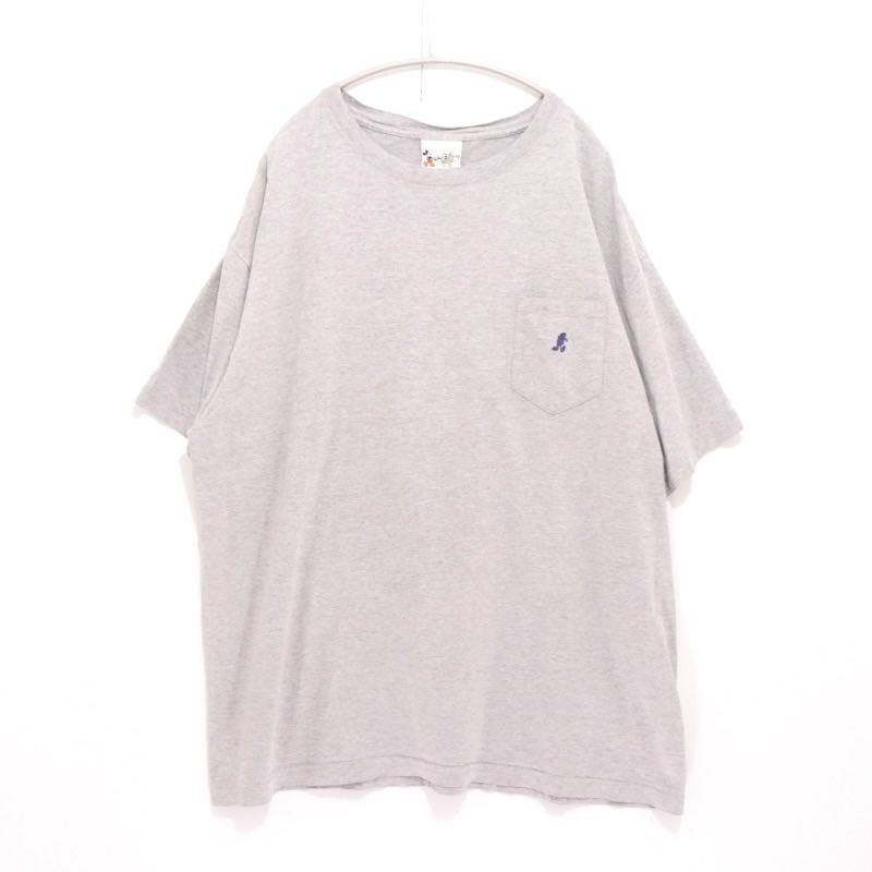 90s Vintage Disney | Mickey Silhouette Embroidery Pocket T-Shirt "Grey"Made in USA