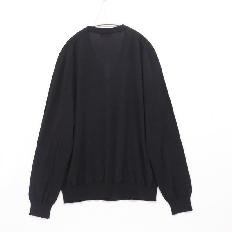 PRADA 24SS | High-Gauge Wool V-Neck Cardigan "Black" (DNA959 S221 128D)