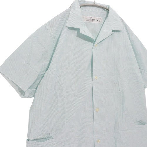 MACKDADDY | Open Collar Stripe Shirt "Green/White"
