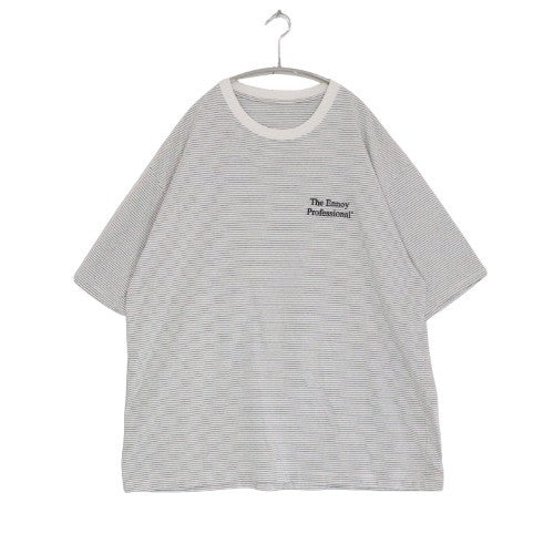 The Ennoy Professional 22SS | Border T-Shirt "White/Black" (SS22BRENCT05AM)