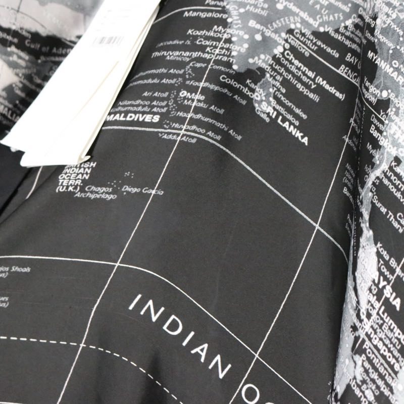 sacai 20SS | World Map Print Blouse "Black" (20-04987)
