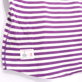 HYSTERIC GLAMOUR | Reversible S/S Border Tee "Purple / Girl & Cat Print"