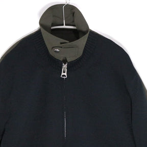 sacai 26SS | Weathercloth x Knit Blouson "Olive/Navy" (26-03924M)