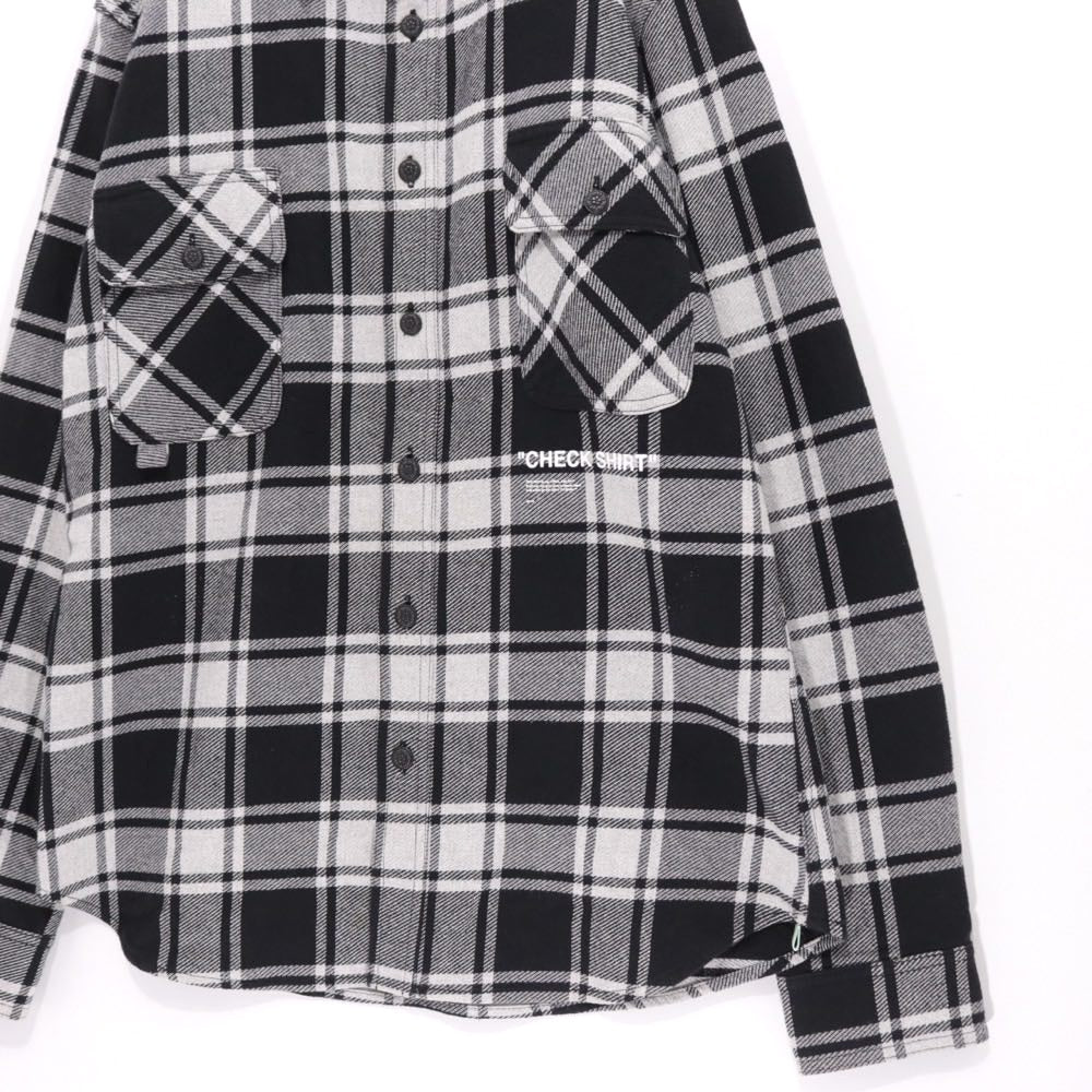 OFF-WHITE 18AW | Back Print Flannel Check Shirt "White/Black" (OMGA060E18A27010)