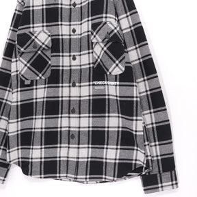 OFF-WHITE 18AW | Back Print Flannel Check Shirt "White/Black" (OMGA060E18A27010)
