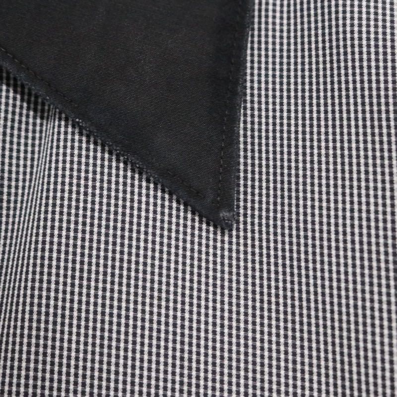 BALMAIN | Gingham S/S Shirt "Tiger Embroidery / Black Collar"