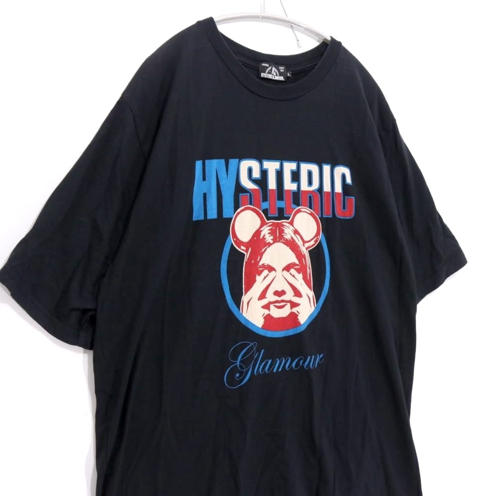 HYSTERIC GLAMOUR × MEDICOM TOY 20AW |  "BE@R & GIRL'S FACE 2020" T-Shirt "Black" (02202CT21)