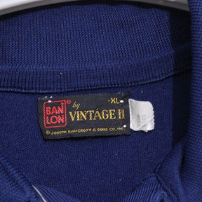 VINTAGE II | 70s BAN-LON Knit Polo Shirt "Navy"