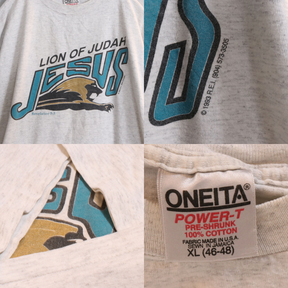 90s USA製 ONEITA vintage XL メンズ 半袖Tシャツ 1993年 JESUS LION OF JUDAH シングルステッチ