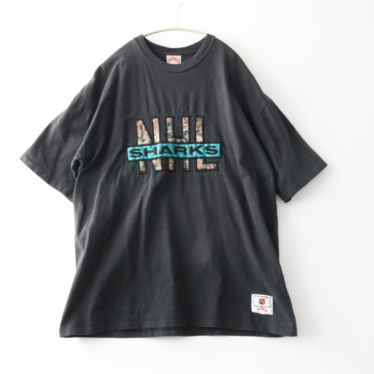 90s カナダ製 NHL サンノゼシャークス vintage XL メンズ 半袖Tシャツ シングルステッチ