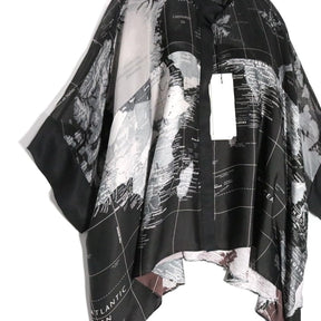 sacai 20SS | World Map Print Blouse "Black" (20-04987)