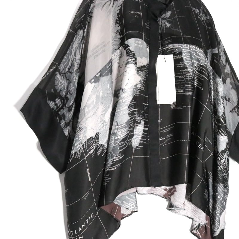 sacai 20SS | World Map Print Blouse "Black" (20-04987)