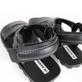 JIL SANDER+ 22SS | Platform Crossover Sandalo "Black / Vacchetta Leather" (J44WP0009)