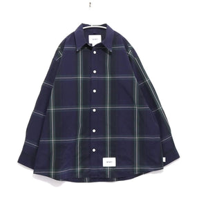 WTAPS 24SS | TXT 01 / LS / COTTON. BROADCLOTH. TEXTILE "Navy/Check"