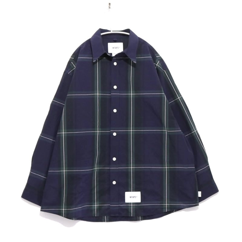 WTAPS 24SS | TXT 01 / LS / COTTON. BROADCLOTH. TEXTILE "Navy/Check"