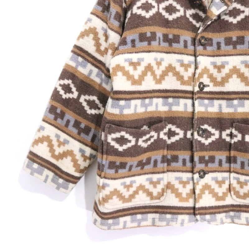 WAGE SCALE | Native Pattern Insulated Wool Jacket "Brown/Multi"