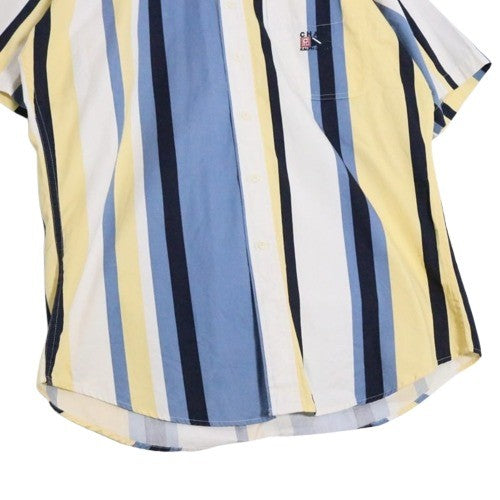 CHAPS RALPH LAUREN 90s | Multi Stripe S/S BD Shirt "Yellow/Blue/White"