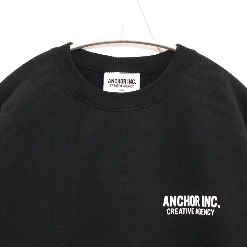 Anchor Inc. 25SS | Crewneck Sweatshirt "Black / Back Print"