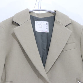 sacai 21AW | Wool Melton Docking Chester Coat "Beige×Khaki" (21-05726)
