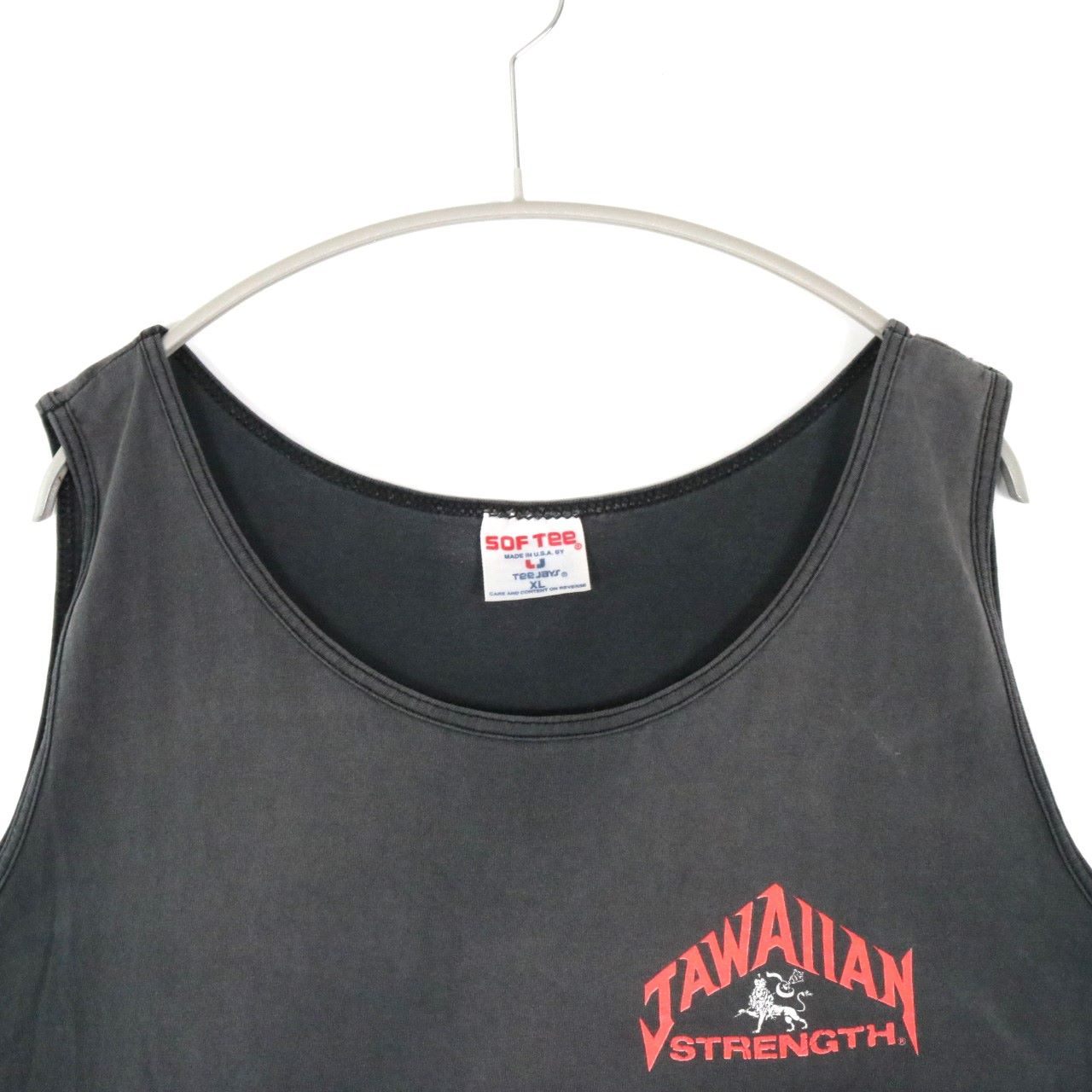 【中古】90s USA製 Hawaiian Jawaiian Strength XLサイズ メンズ タンクトップ シングルステッチ 91年 コピーライト 中古B 古着